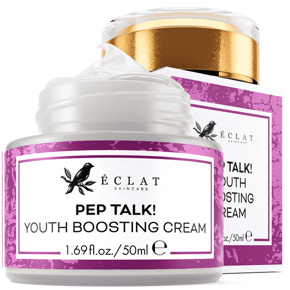 Eclat Skincare Pep Talk! Wrinkle Cream with Peptide Complex, Hyaluronic Acid, and Squalane, 1.69 fl oz