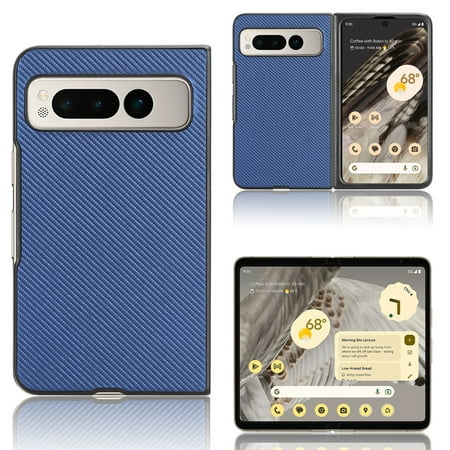for Google Pixel Fold Case with Carbon Fibre Texture, Shockproof Drop Proof Lightweight Protective Slim Case Support Wireless Charging for Google Pixel Fold,Blue