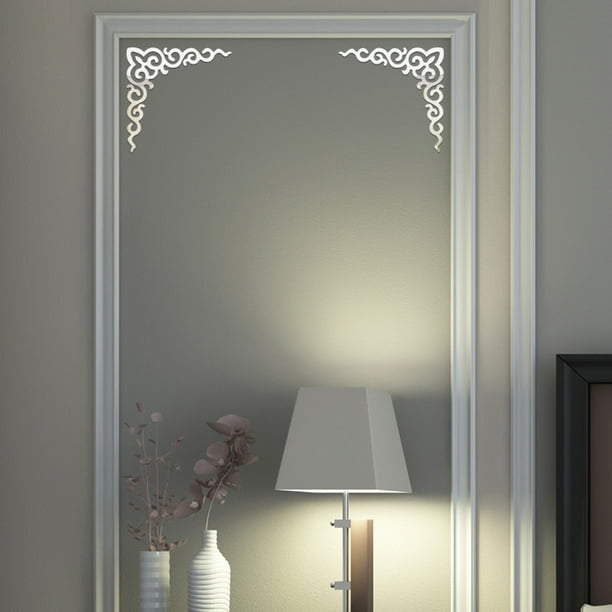 Fiudx Adhesivo de Pared con Espejo Moderno, Acrílico Diy, Diseño Extraíble, Detalles Dorados, Fácil de Instalar, Elegante Decoración para El Hogar, Sala de Estar, Dormitorio, Oficina, Juego de 30 Cm.