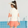 thumbnail image 4 of Little Girls Swimwear Long Sleeve Guard Two Piece Set Beach Pool Summer Spring Activities Clothes for Kids Size 5-7T, 4 of 7