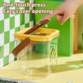 thumbnail image 4 of QTBIUQ Transparent Handle Pressing Garbage Bin Storage Bin, Desktop Pops Up Paper Baskets Storage Box Yellow, 4 of 7