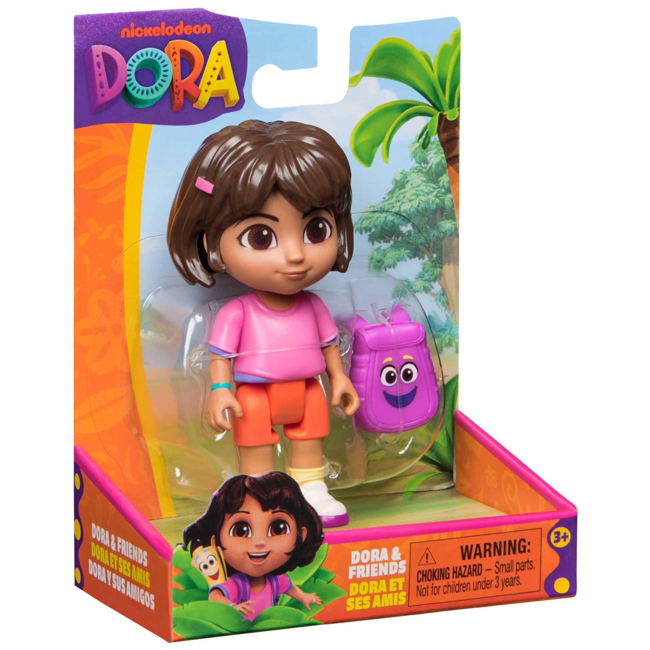 Dora the Explorer, 3-inch Dora Toy Figure with Movable Head & Arms and Backpack Accessory, for Kids 3 and up