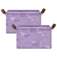 thumbnail image 2 of Foldable Storage Basket Waterproof Fabric Features Metal Frame + Hollow Board Support For Clothing and Toy Storage Mediumx2 Elegant Lavender Design, 2 of 8