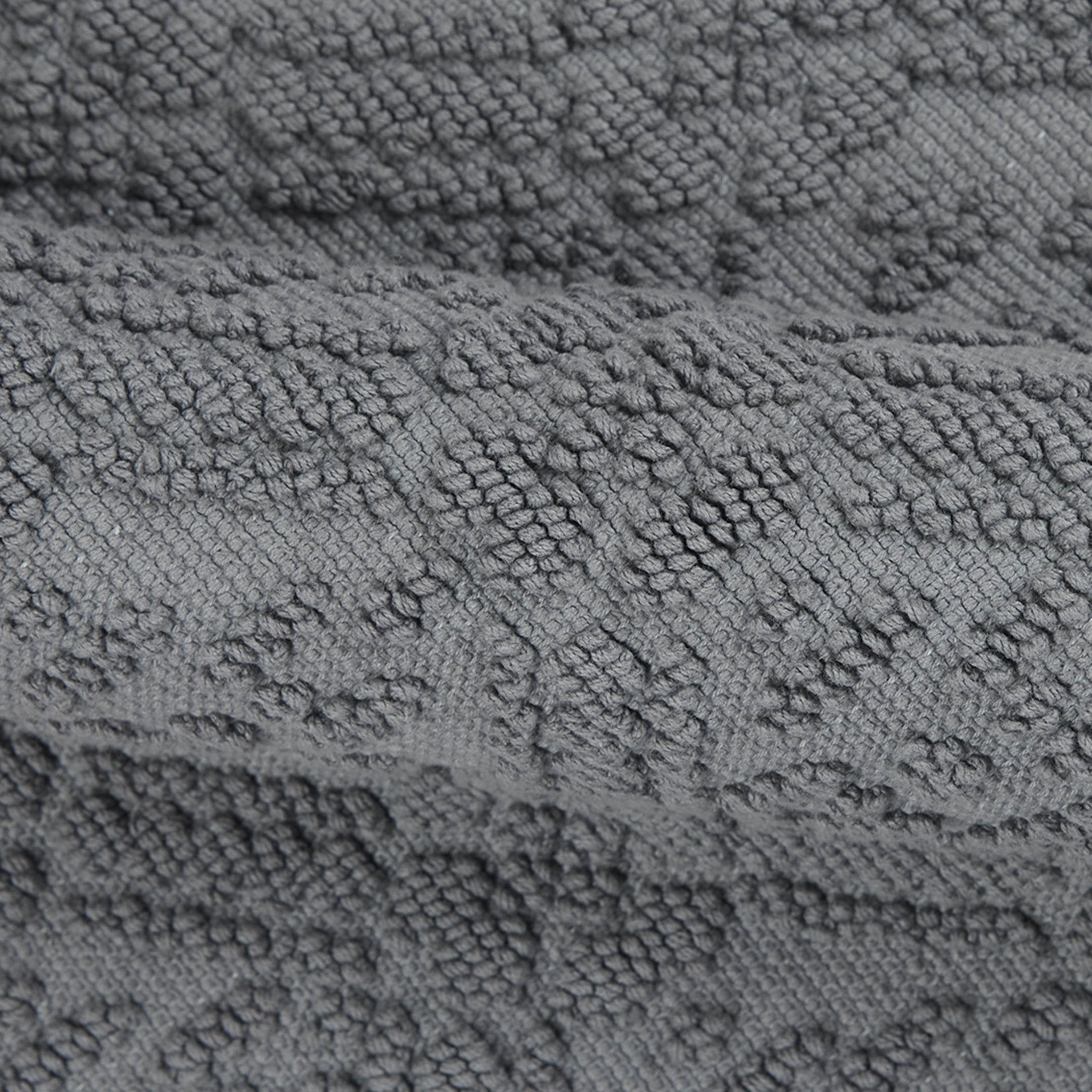 Better Homes & Gardens Kati Lattice Bath Rug Set, Gray Flannel, 2 Piece, 17" x 24" and 20" x 30"