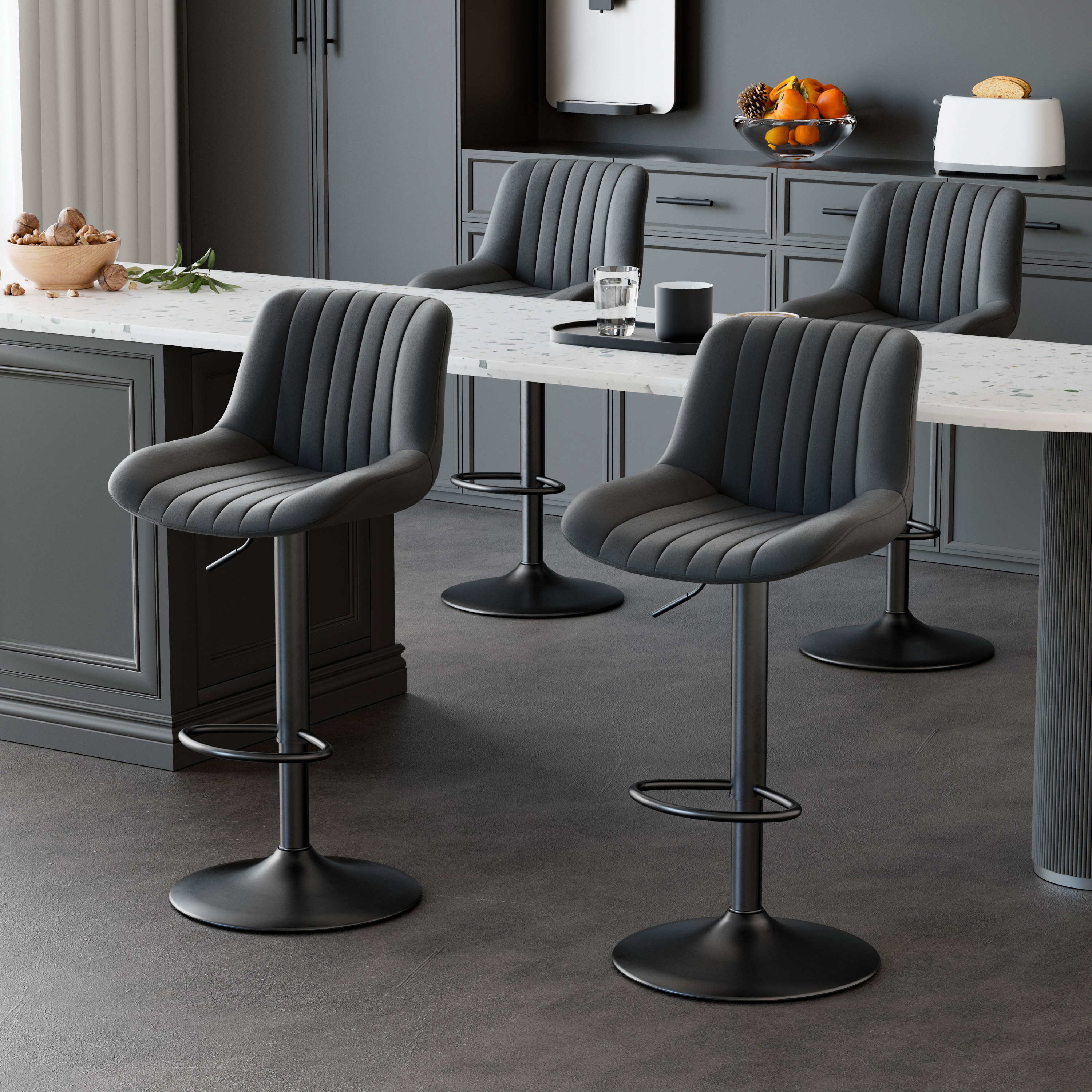 Hawsaiy Adjustable Bar Stools Set of 2, Black photo 3