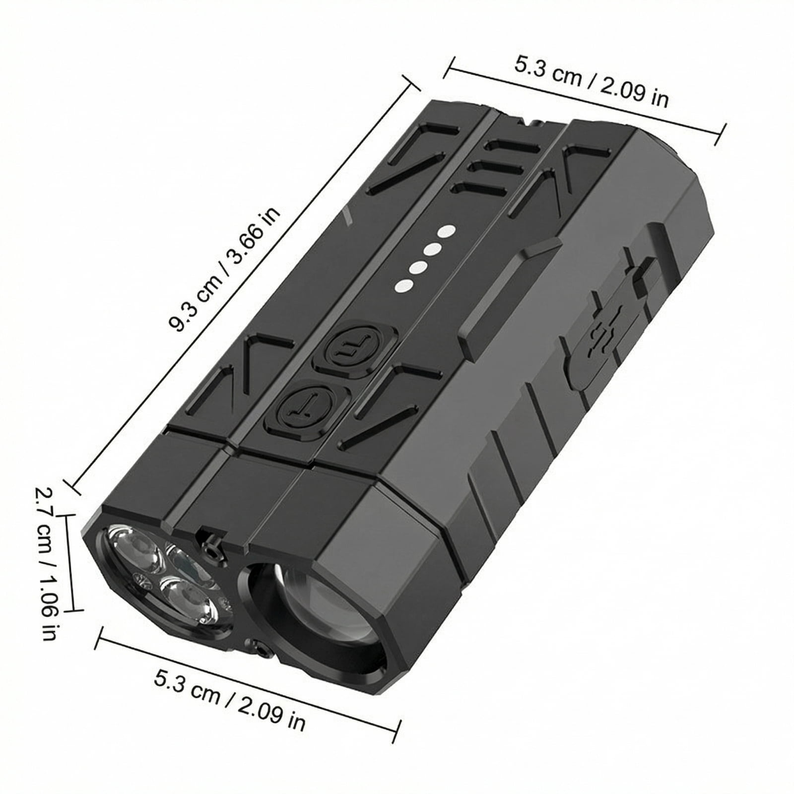 Flashlight, Dual Switch White Laser High Brightness, Aluminum Alloy Portable 1 Pack, for Outdoor Camping Hiking Emergency Long Range Lighting