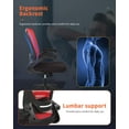 thumbnail image 5 of Dkelincs Ergonomic Home Office Chair Adjustable Height Mid Back Mesh Swivel Computer Chair with Lumbar Support and Armrests, Red, 5 of 7