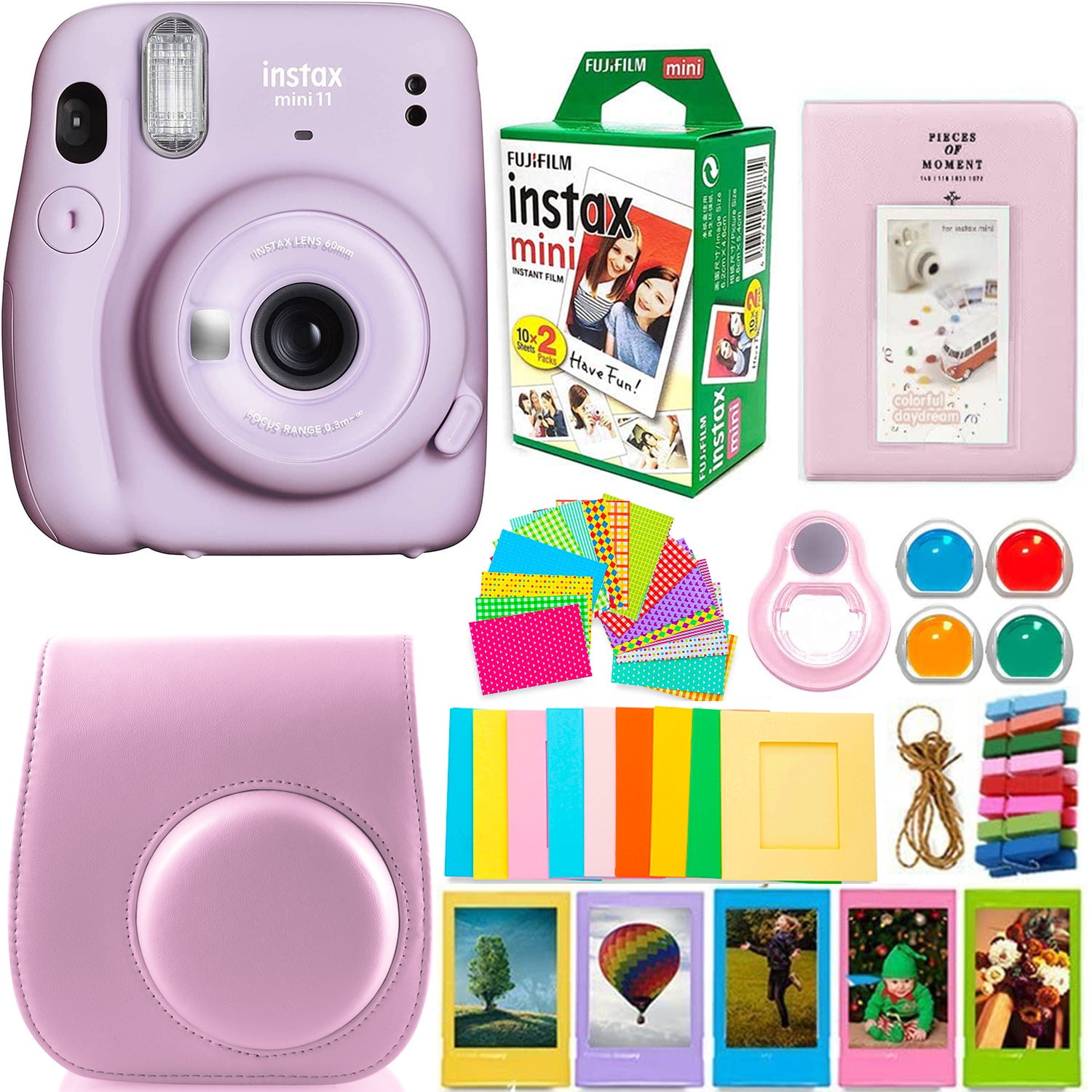 Fujifilm Mini 11 Camera with Fuji Instant Film (20 Sheets) & Accessories Bundle Case, Filters, Album, More - Walmart.com