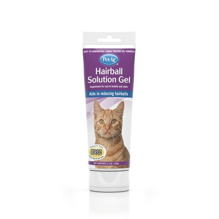 PetAg Chicken-Flavored Hairball Solution Gel for Cats (6 Months & Older), 3.5