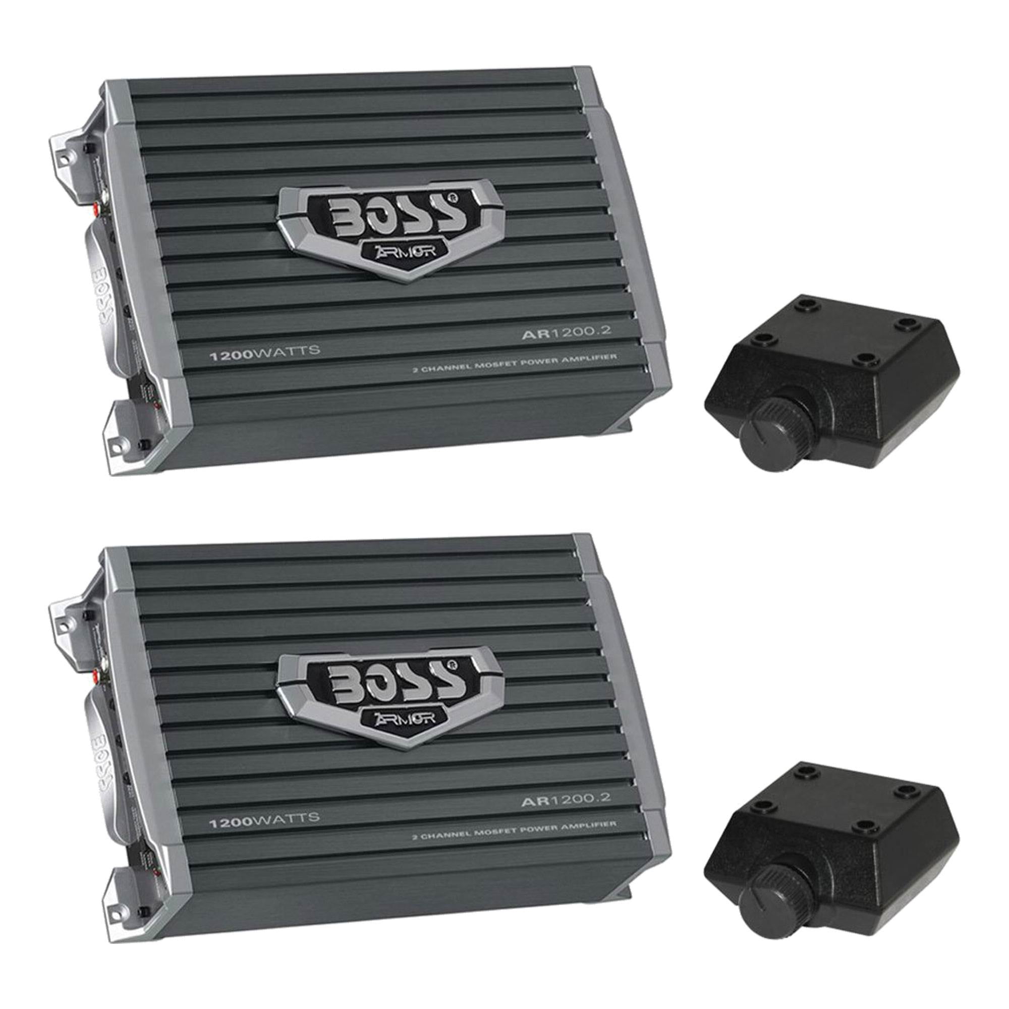 Boss Armor AR1200.2 1200 Watt 2Channel Car Audio Amplifier with Remote