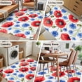 thumbnail image 5 of 3'x5' Area Rugs, Red Poppy Flower Indoor Outdoor Area Rug for Living Room Bedroom, Blue Watercolor Budding Floral Summer Washable Bathroom Rugs Kitchen Floor Carpet Mats Home Decor Aesthetic, 5 of 8