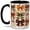 Black, variant on Fall Bow Mug, 11oz Ceramic Mug with Plaid Leopard Floral Artwork Ceramic drinkware with leopard, gingham, floral, and autumn bow artwork for coffee, tea, or office use