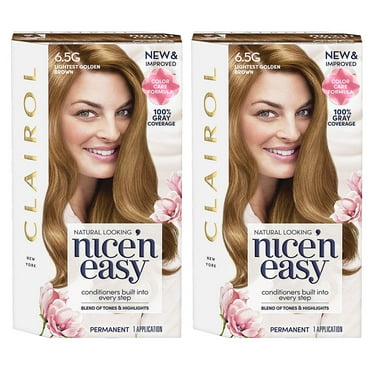 Pack of (2) Clairol Nice n Easy Permanent Hair Color, #6.5G Lightest Golden Brown