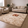 thumbnail image 4 of Ameha Shaggy Rug 3x5ft Non-Slip Fluffy Soft Faux Floor Carpets Rectangle for Bedroom Livingroom Decor Tye Dye Brown, 4 of 9