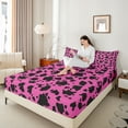 thumbnail image 4 of Castle Fairy Animal Cattle Print Twin Sheet Sets 3pcs for Female Men,Abstract Cow Bull Print Twin Fitted Sheet Microfiber,Rustic Farmhouse Breathable Flat Sheet,Breathable Home Decor, 4 of 7