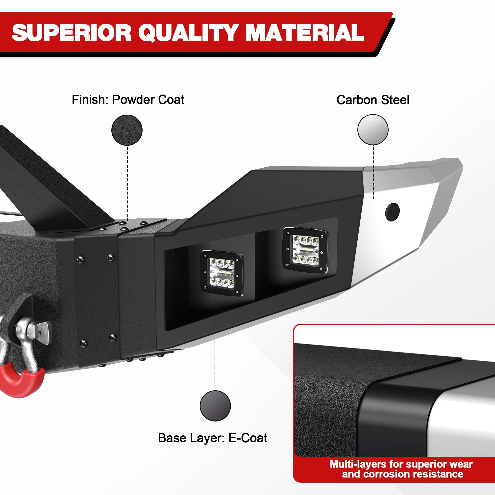 POFENZE Front Bumper Full Width for 2011-2016 Ford F250/F350/F450 Pickup