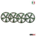 thumbnail image 6 of OMAC - Gray with Green Hub Caps 14 Inch Set of 4, Tapas para Rines 14, Premium Wheel Covers 14 Inch, R14 Rim Cover Set, Snap On Durable Car Replacement Exterior Accessories, 6 of 6
