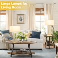 thumbnail image 6 of 22" Tall Bedroom Lamps for Living Room - Touch Gold Bedside Lamps with USB C+A, 3 Way Dimmable Lamp for Nightstand, Modern Night Stands Lamps for End Tables(White&Gold), 6 of 16