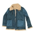 thumbnail image 5 of Winter Men Jacket Fleece Blue Bomber Jacket Lightweight Warm Long Sleeve Men Clothes, 5 of 6