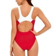 thumbnail image 3 of Womens One Piece Swimsuits Color-Block Cutout Back Bathing Suit Tummy Control Ruched Swimwear, 3 of 6