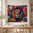 thumbnail image 5 of Lion Portrait in Colorful Graffiti Splashes, Dramatic Abstract for Art Collectors, Wildlife Decor, Housewarming Gift, Tapestry Wall Hanging for Bedroom and Living Room, 5 of 7