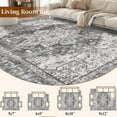 thumbnail image 2 of Yamaziot 6x9 Ft Area Rugs for Living Room, Washable Bedroom Throw Rug, Non-Slip Mat, Gray Medallion Distressed Vintage Boho Floor Carpet, 2 of 9