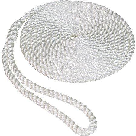 SeaSense Twisted Nylon Dock Line  5/8  x 25   15  Eye  White