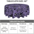thumbnail image 4 of Purple Halloween Tablecloth Round 60 Inch Black Haunted Mansion Ghost Decorative Table Cloth with Wrinkle Resistant for Halloween Home Kitchen Dining Table Patio Outdoor Party Picnic, 4 of 6
