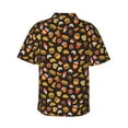 thumbnail image 4 of Xecao Burger Fries print Hawaiian shirt - a stylish short-sleeve button-down for men, perfect for casual beach and tropical outings., 4 of 9