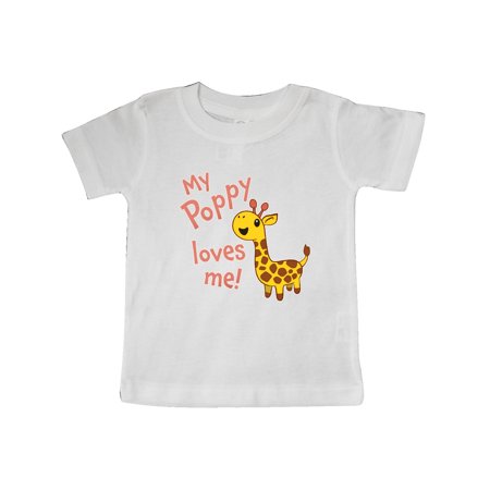 

Inktastic My Poppy Loves me- cute giraffe Gift Baby Boy or Baby Girl T-Shirt