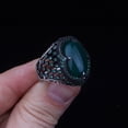 thumbnail image 2 of Roarsilver 925k Silver Mens Ring-Handmade Mens Ring-Agate Stone Ring-Signet Ring Mens-Jewelry Gift For Mens-Silver Rings for Men-Agate Wedding Ring | 6.5, 2 of 4