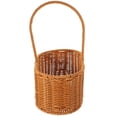 thumbnail image 1 of DEEPCRAFF Handheld Flower Basket Simulation Flowers Woven Flower Basket Light Brown Storage 1Pack, 1 of 5
