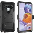 thumbnail image 1 of Mignova for LG Stylo 6 Case, Kickstand Case Heavy Duty Shockproof Armor Dual Layer Full Body Protection Case Cover with Swivel Belt Clip Built-in Screen Protector for LG Stylo 6 6.8inch(Black), 1 of 6