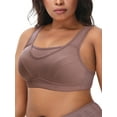 thumbnail image 3 of Deyllo Women's Sports Bras Plus Size High Impact Full Support Non-padded Wireless Workout Running Exercise Bra Activewear, Amber 46DDD, 3 of 14