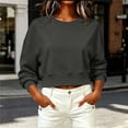 thumbnail image 5 of Maplenight Women's Cropped Crew Neck Sweatshirt Long Sleeve Casual Pullover Tops Loose Fit Fall Sweatshirts, 5 of 6
