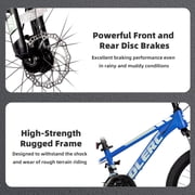 Glerc Skyline 20 inch Kids Mountain Bike for 6-12 Years Old Boys Girls, 21-Speed Bicycle with Front Suspension, Dual Disc Brakes, Rugged Frame, Navy Blue