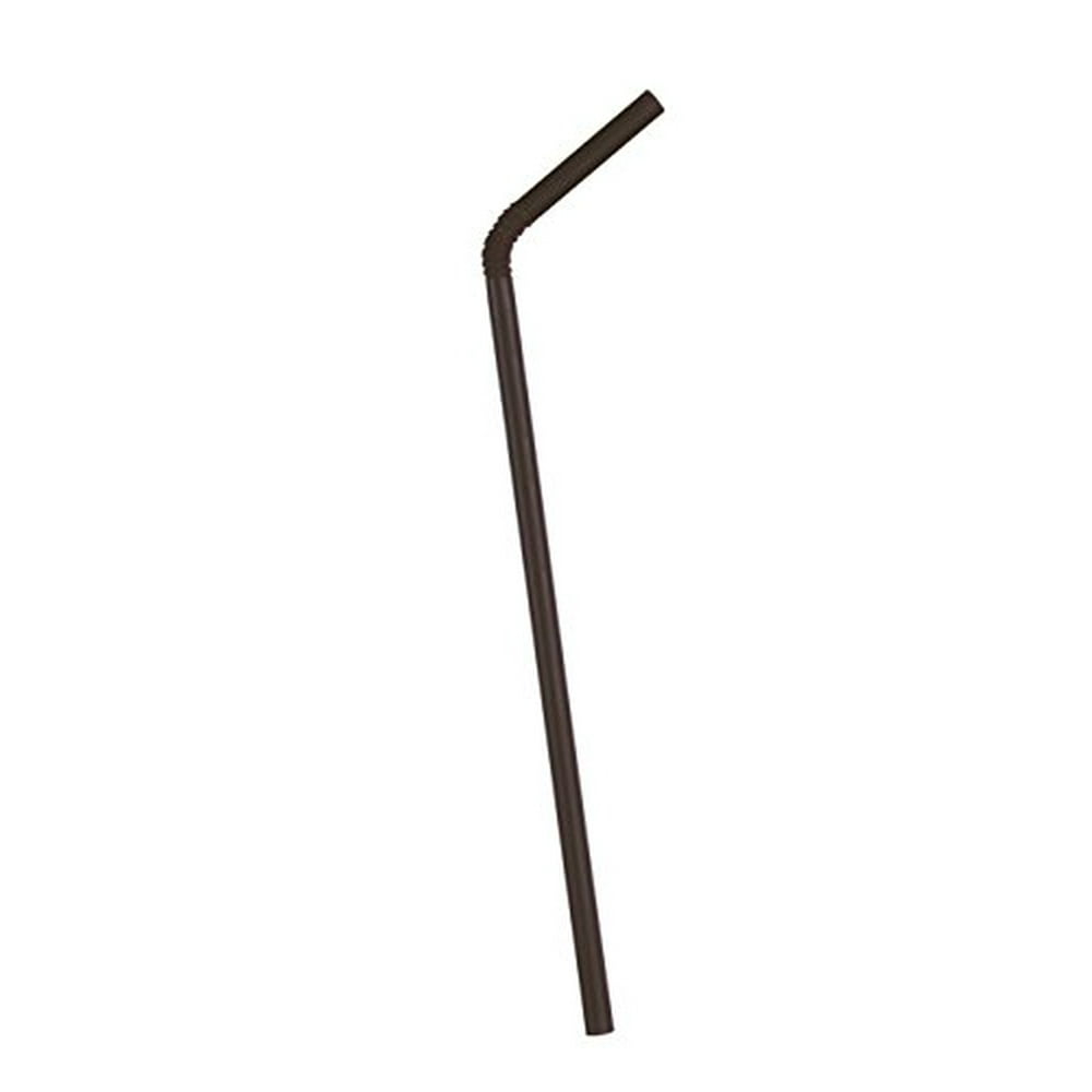 Unique Industries Black Flexible Plastic Straws, 50 Count