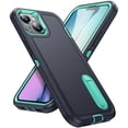 thumbnail image 2 of for iPhone 15 Plus Case, iPhone 15 Plus Phone Case with Built in Kickstand, Shockproof/Dustproof/Drop Proof Heavy Duty Military-Grade Rugged Protective Cover for iPhone 15 Plus,Light Green, 2 of 9
