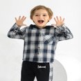 thumbnail image 4 of URMAGIC 2Pcs Little Boys Hoodie Tops Pants Set Plaid Print Long Sleeve Hoodies Long Pants Fall Winter Outfits, 4 of 9