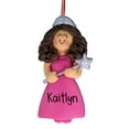 thumbnail image 2 of Pink Dress Princess with Silver Wand - Brown - Personalized Christmas Ornament - Perfect Stocking Stuffer - Great Gift Ideas, 2 of 2