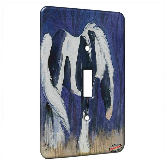 KuzmarK™ Single Gang Toggle Switch Wall Plate - The Sleeping Gypsy Horse Art by Denise Every
