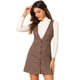 thumbnail image 1 of Vestido De Delantal A Cuadros Pata De Gallo Con Tirantes Mono Para Mujeres Allegra K Negro Rojo M, 1 of 6