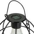 thumbnail image 5 of Northlight 6" Black Geometric Outdoor Hanging Solar Lantern with Handle, 5 of 5