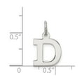 thumbnail image 3 of White Sterling Silver Charm Pendant 16 mm 10 Rhodium-Plated Small Block Initial D, 3 of 3