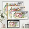 thumbnail image 4 of Colourful Birds and Vibrant VIntage Flowers 40 in x 30 in Framed Painting Canvas Art Print, by Designart, 4 of 5
