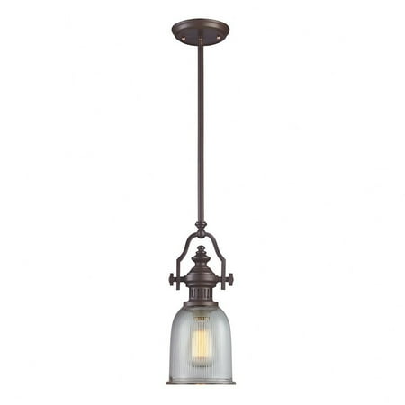 

One Light Mini Pendant Oiled Bronze Clear Glass Bailey Street Home 2499-Bel-1632341