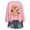 Pink, variant on Timeless Comfort Women's Hoodless Sweatshirt for Autumn and Winter with Bat Leisure and Halloween Ready Light Green3 M