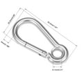 thumbnail image 2 of Carabiner Snap Hook, 1.97"/50.2mm 304 Stainless Steel Carabiner Spring Snap Link Hook Clip Keychain 5 Pcs, 2 of 5