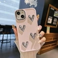 thumbnail image 3 of for iPhone 14 Case, [Shiny Silver 3D Hearts] [With Luxury Pearl Bracelet] [Shiny Electroplated Love Shape Decoration] Soft TPU Shock and Shock Resistant, Suitable for Women and Girls 6.1" pink, 3 of 7
