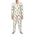 thumbnail image 3 of Sikiie Bee Mens Pajama Set, Soft Warm Long Sleeve Sleepwear, Cozy Button-Down Pjs for Men-Large, 3 of 7
